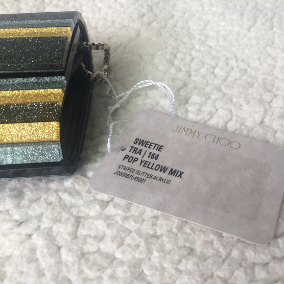 Jimmy Choo Sweetie Black Gold and Silver Acrylic Glitter Clutch - Picture 13 of 16